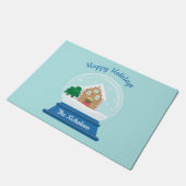 KERSTSNEEUW WERELDBOL DEURMAT (Schuin)