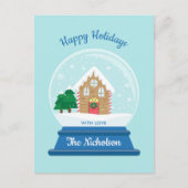 KERSTSNEEUW WERELDBOL FEESTDAGENKAART (Voorkant)