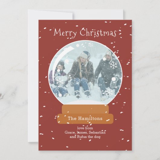 Kerstsneeuw Wereldbol Foto op maat van Kaart (Voorkant)