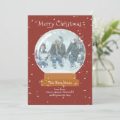 Kerstsneeuw Wereldbol Foto op maat van Kaart (Staand voorkant)
