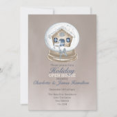 Kerstsneeuw Wereldbol Holiday Open House Kaart (Voorkant)