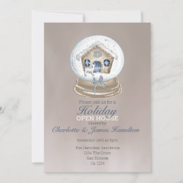 Kerstsneeuw Wereldbol Holiday Open House Kaart