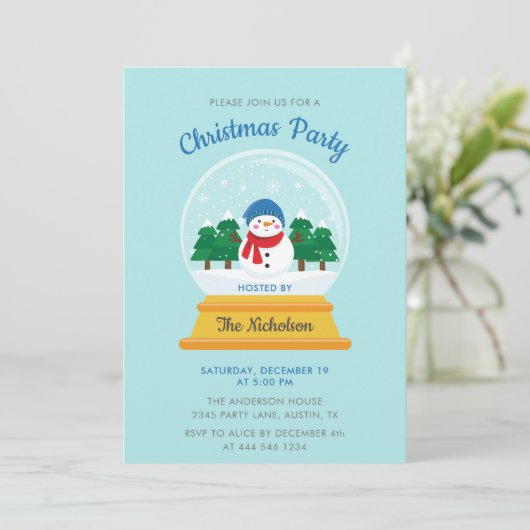 KERSTSNEEUW WERELDBOL KAART (Staand voorkant)