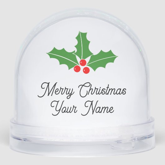 Kerstsneeuw wereldbol met aangepaste foto en tekst sneeuwbol (Achterkant)