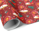 Kerstsneeuw Wereldbol met ballerina Ornamenten Cadeaupapier (Rol Hoek)