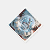 Kerstsneeuw Wereldbol met konijn Servet (Hoek)