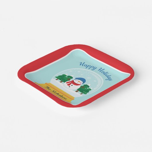 KERSTSNEEUW WERELDBOL PAPIEREN BORDJE (Gebogen)