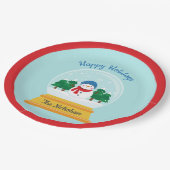 KERSTSNEEUW WERELDBOL PAPIEREN BORDJE (Gekanteld)