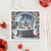 Kerstsneeuw wereldbol servetten! servet (Insitu)