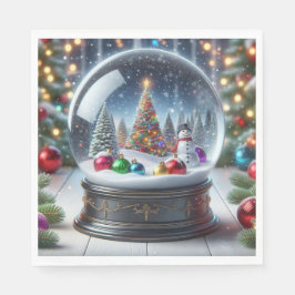 Kerstsneeuw wereldbol servetten! servet