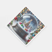 Kerstsneeuw wereldbol servetten! servet (Hoek)