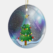 Kerstsneeuw Wereldbol winterboom Keramisch Ornament (Links)