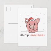 Kerstsneeuw Winter Dieren Varkens Feestdagenkaart (Voorkant / Achterkant)