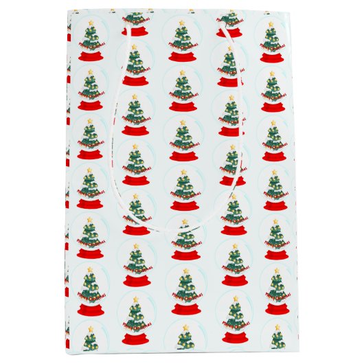 Kerstsneeuwbal Medium Cadeauzakje (Voorkant)