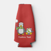 Kerstsneeuwballende pinguïns flesjeskoeler (Voorkant)