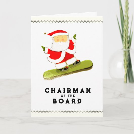 Kerstsneeuwboarden Feestdagen Kaart (Voorkant)
