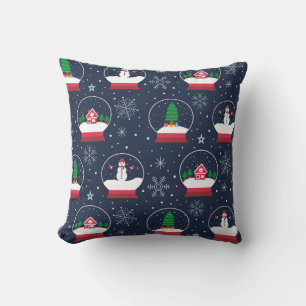 Kerstsneeuwbol en Sneeuwman Winterpatroon Kussen