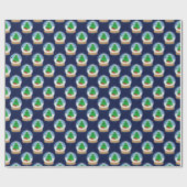 Kerstsneeuwbol Kerstboompatroon Cadeaupapier (Vlak)