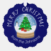 Kerstsneeuwbol Ornament Kaart (Voorkant)