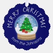 Kerstsneeuwbol Ornament Kaart (Achterkant)