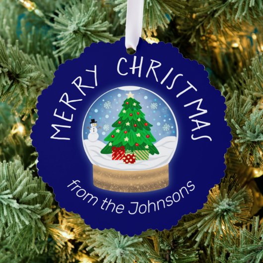 Kerstsneeuwbol Ornament Kaart (Insitu (Drie))