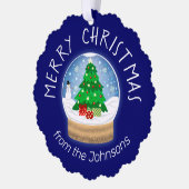 Kerstsneeuwbol Ornament Kaart (Links)