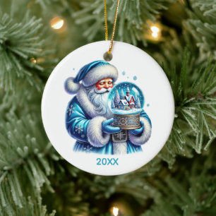 Kerstsneeuwbol Sinterklaas voeg jaar toe bericht Keramisch Ornament