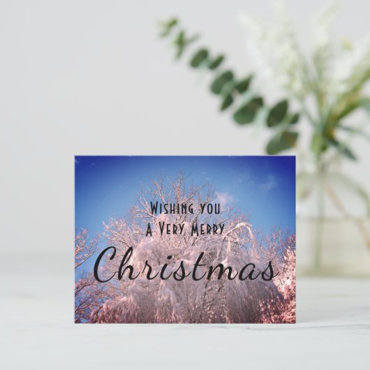 Kerstsneeuwbomen! Briefkaart (Staand voorkant)