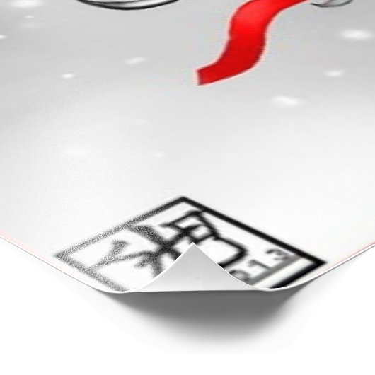 kerstsneeuwcellen foto afdruk (Hoek)