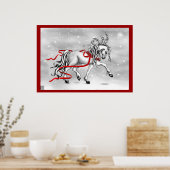 kerstsneeuwcellen poster (Keuken)