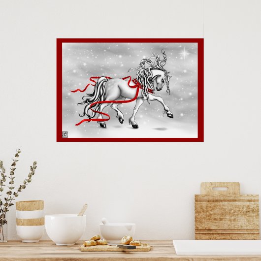 kerstsneeuwcellen poster (Keuken)