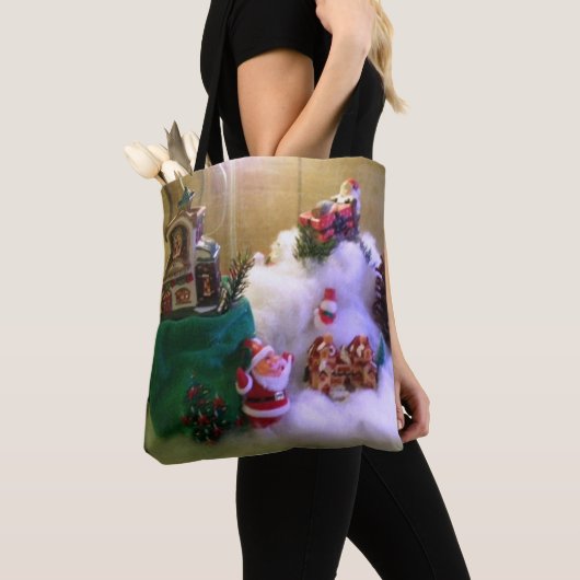 Kerstsneeuwdorp Terrarium AllOverPrint Tas (Dichtbij)