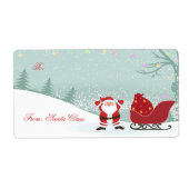 Kerstsneeuwen + Santa sleigh cadeau labels (Voorkant)
