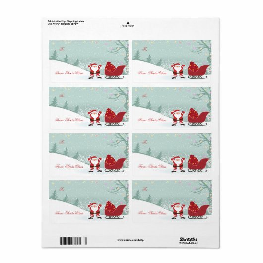 Kerstsneeuwen + Santa sleigh cadeau labels (Full Sheet)