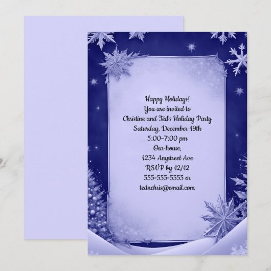 Kerstsneeuwfeest Kaart (Voorkant / Achterkant)