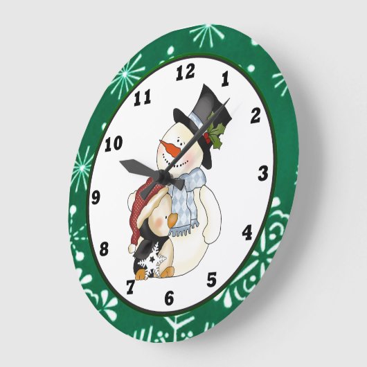 Kerstsneeuwfeestdag cartoon klok (Hoek)