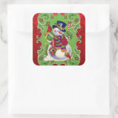 Kerstsneeuwfeestdag leuke sticker (Tas)