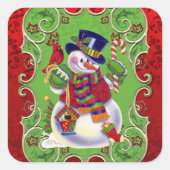 Kerstsneeuwfeestdag leuke sticker (Voorkant)