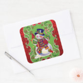 Kerstsneeuwfeestdag leuke sticker (Envelop)