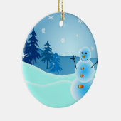 Kerstsneeuwkaneelversiering Keramisch Ornament (Rechts)