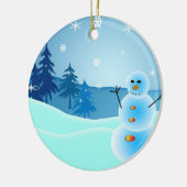 Kerstsneeuwkaneelversiering Keramisch Ornament (Links)
