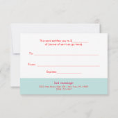 kerstsneeuwkardinaal cadeaubon (Achterkant)