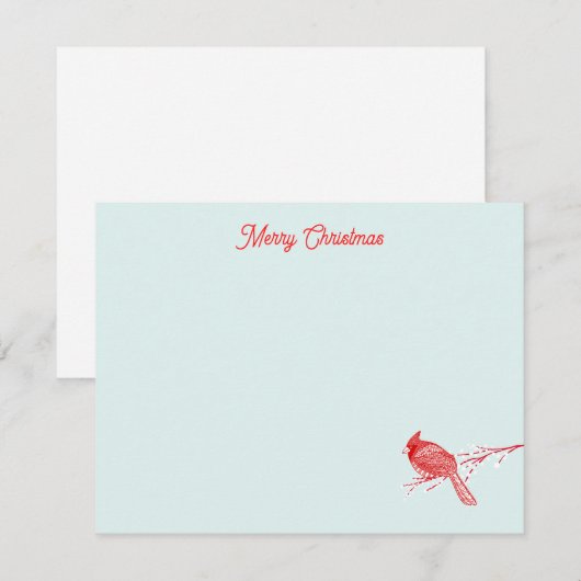 Kerstsneeuwkardinaal Notitiekaartje (Voorkant / Achterkant)