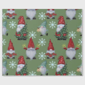 kerstsneeuwknomes cadeaupapier (Vlak)