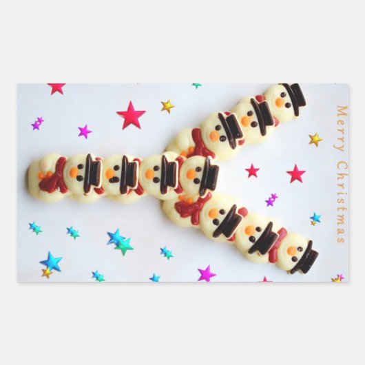 Kerstsneeuwkoekjes Rechthoekige Sticker (Voorkant)