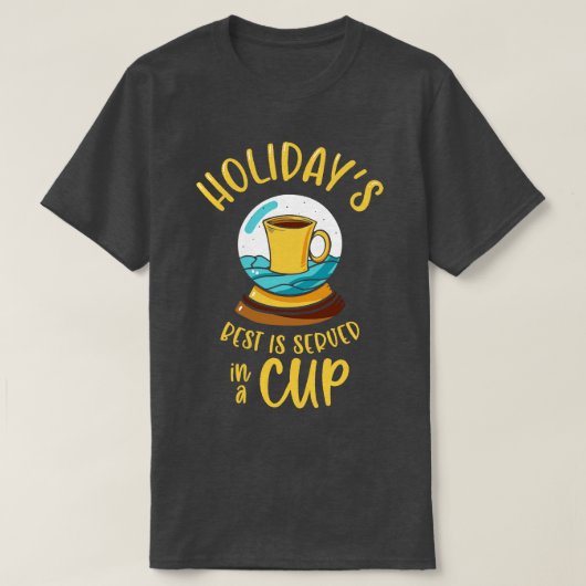 Kerstsneeuwkoffie Wereldbol T-shirt (Design voorkant)