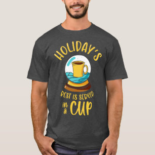 Kerstsneeuwkoffie Wereldbol T-shirt