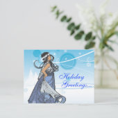 Kerstsneeuwkoningin Feestdagenkaart (Staand voorkant)