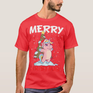 Kerstsneeuwkostuum kerstboom Kinder Unicorn T-shirt