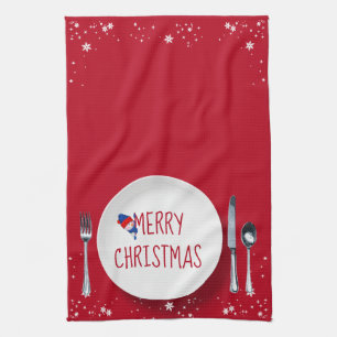 Kerstsneeuwman Bord Keukenhanddoek